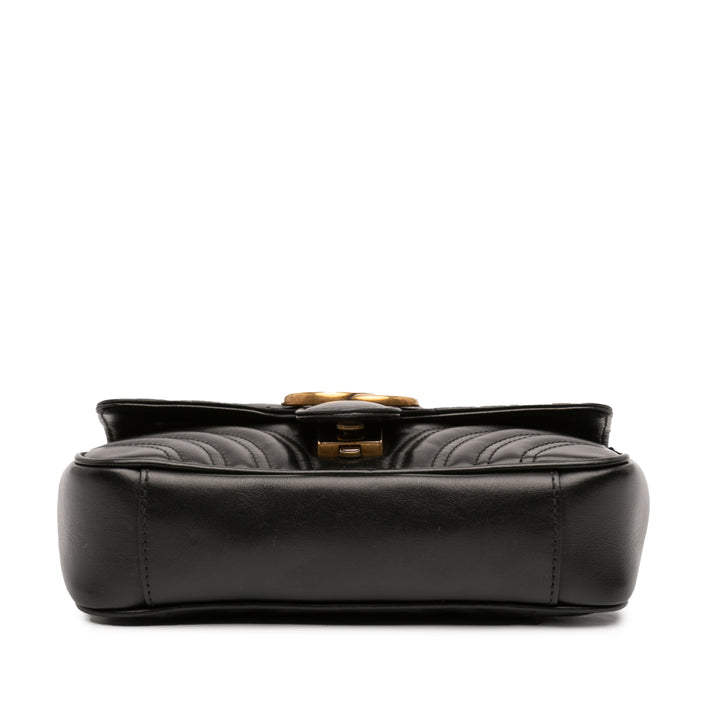 GG Marmont Matelasse Sac Petit Cuir de veau Noir