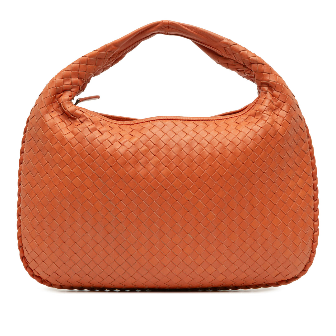 Bottega Veneta Intrecciato Veneta Hobo Petit nappa Orange – vue principale – GABY PARIS