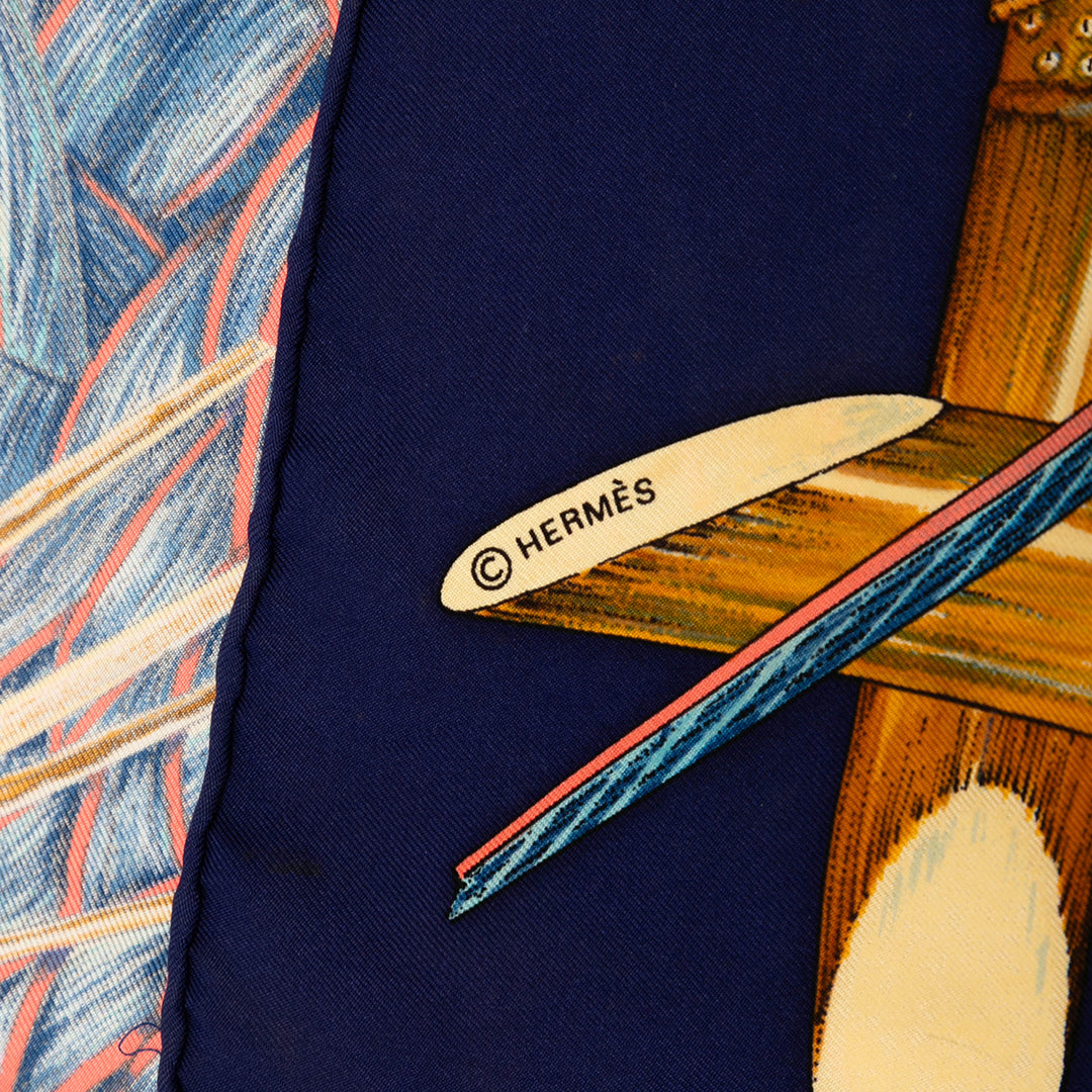 Hermès Nouvelle Caledonie Soie Foulard Bleu – GABY PARIS Authentique