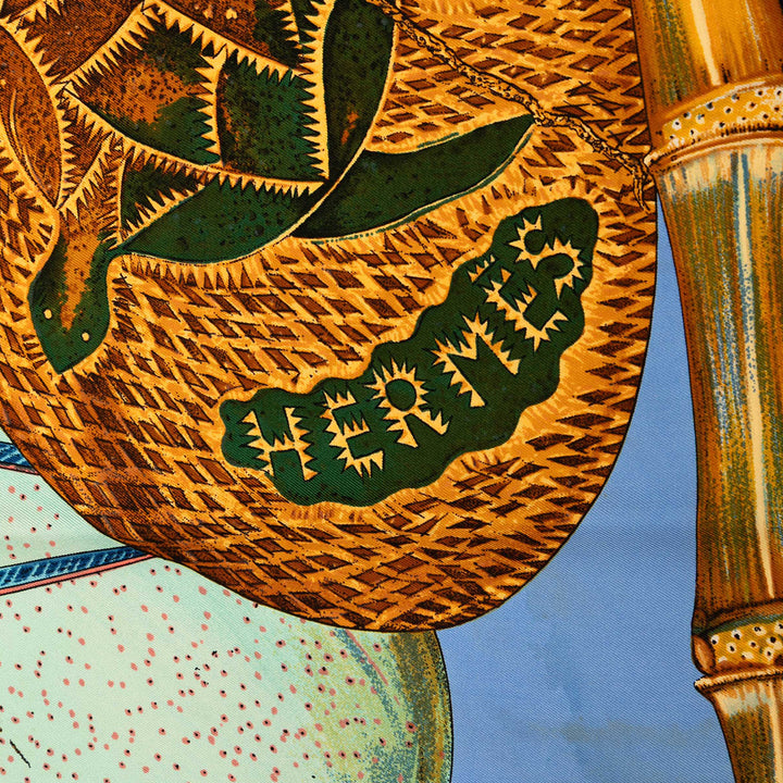 Hermès Nouvelle Caledonie Soie Foulard Bleu – GABY PARIS Authentique