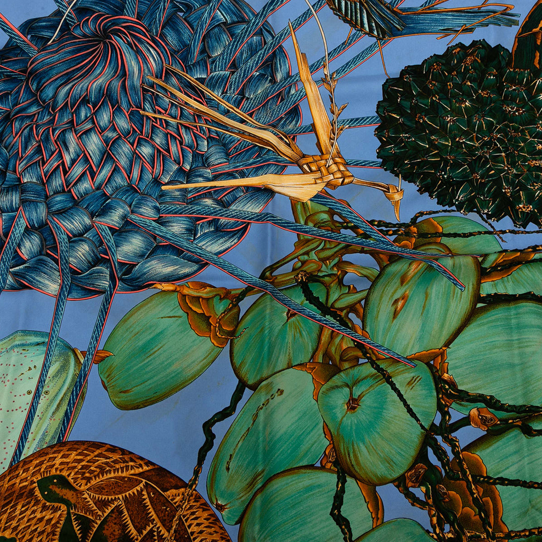 Hermès Nouvelle Caledonie Soie Foulard Bleu – GABY PARIS Authentique