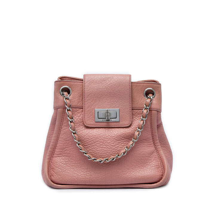 grainé Reissue 2.55 Mademoiselle Accordion Sac Cuir de veau grainé Rose