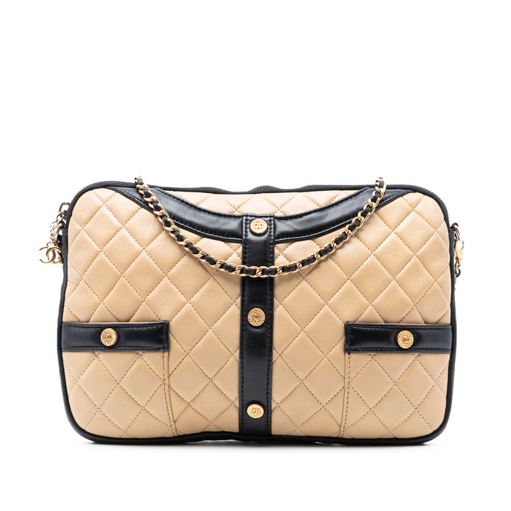 Chanel Small Matelassé Cuir d’agneau Girl Pochette on Chain