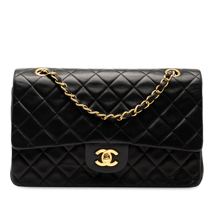 Chanel Medium Classic Cuir d’agneau Double rabat Noir – GABY PARIS Authentique