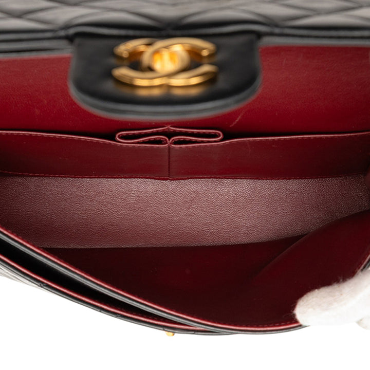 Chanel Medium Classic Cuir d’agneau Double rabat Noir – GABY PARIS Authentique