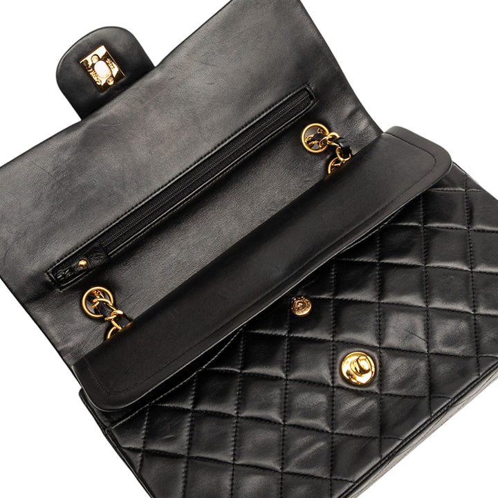 Chanel Medium Classic Cuir d’agneau Double rabat Noir – GABY PARIS Authentique