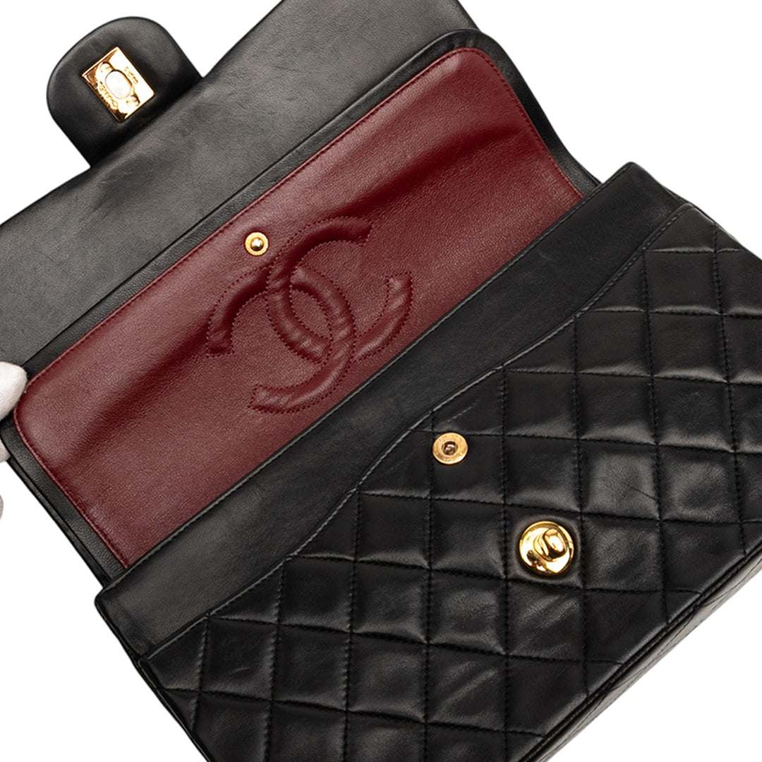 Chanel Medium Classic Cuir d’agneau Double rabat Noir – GABY PARIS Authentique