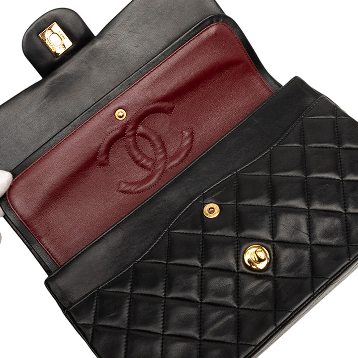 Chanel Medium Classic Cuir d’agneau Double rabat Noir – GABY PARIS Authentique