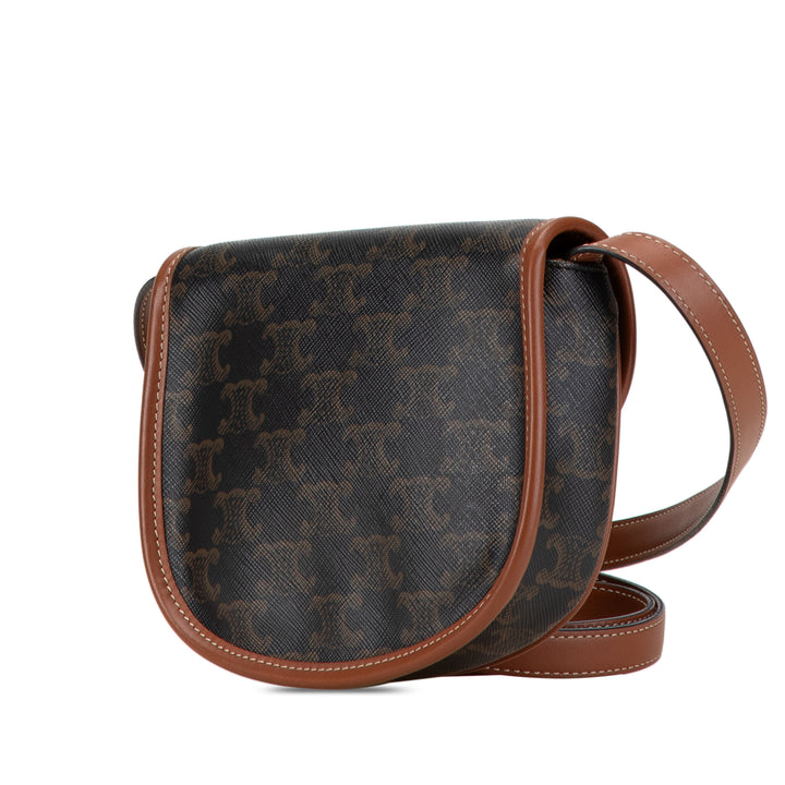 Mini Triomphe Coated Canvas Besace Crossbody Brown - Gaby Paris