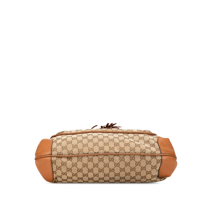GG Canvas Marrakech Shoulder Bag Brown - Gaby Paris