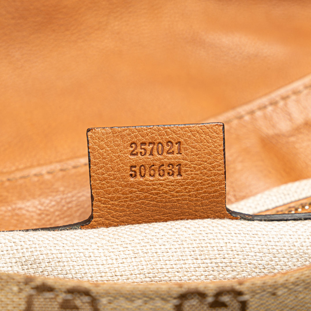 GG Canvas Marrakech Shoulder Bag Brown - Gaby Paris