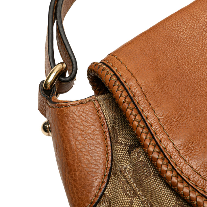 GG Canvas Marrakech Shoulder Bag Brown - Gaby Paris