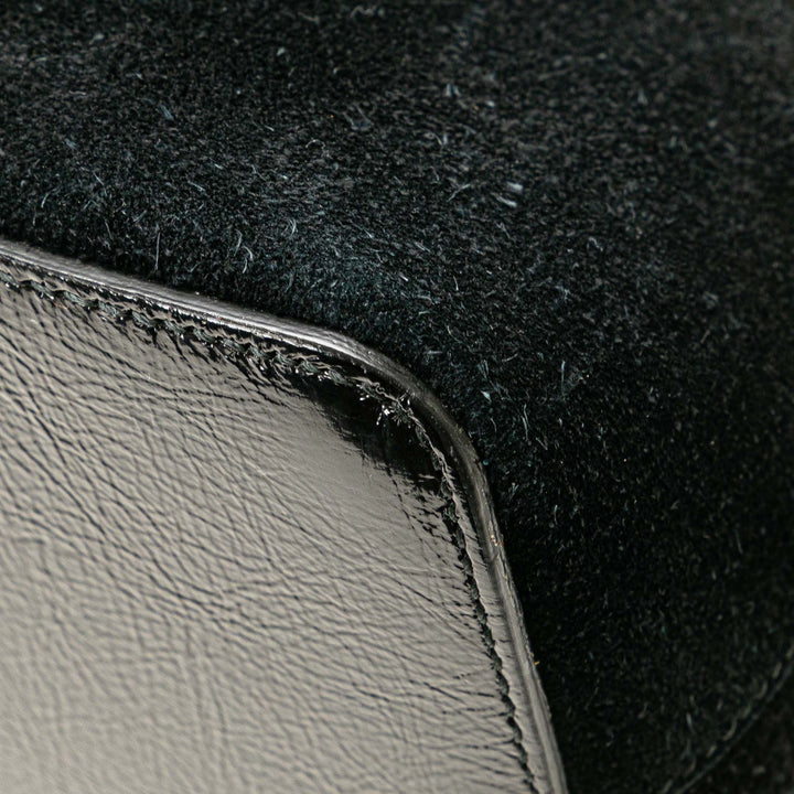 Medium Suede Ophidia Web Dome Satchel Black - Gaby Paris