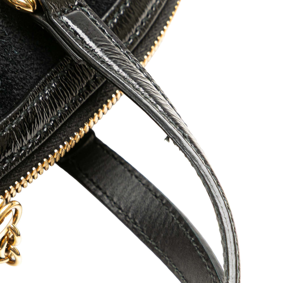 Medium Suede Ophidia Web Dome Satchel Black - Gaby Paris