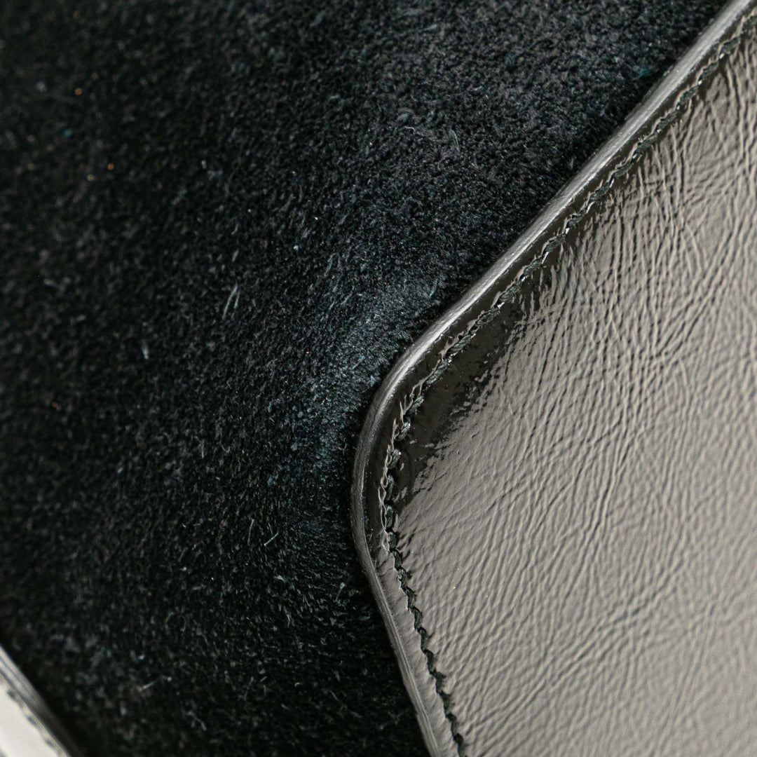 Medium Suede Ophidia Web Dome Satchel Black - Gaby Paris