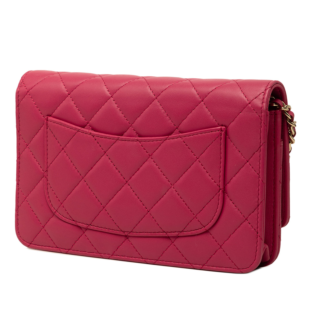 Chanel CC Matelassé Wallet on Chain Cuir d'agneau Rouge