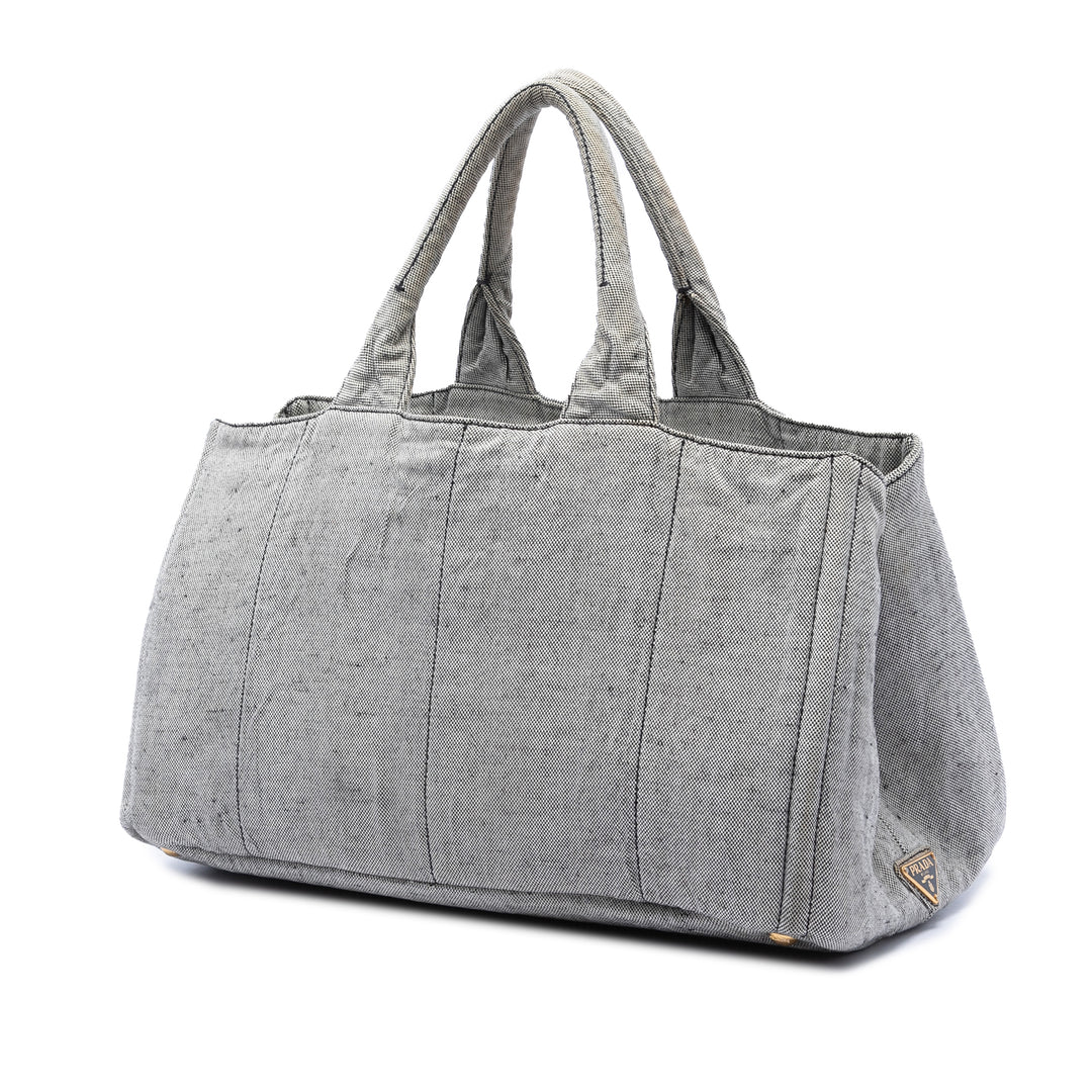 Prada Large Toile Canapa Logo Cabas