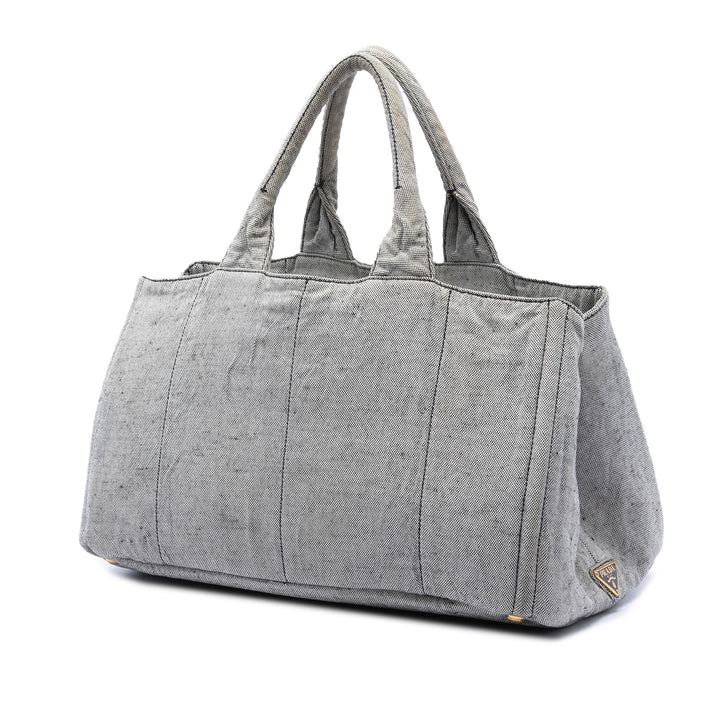 Prada Large Toile Canapa Logo Cabas