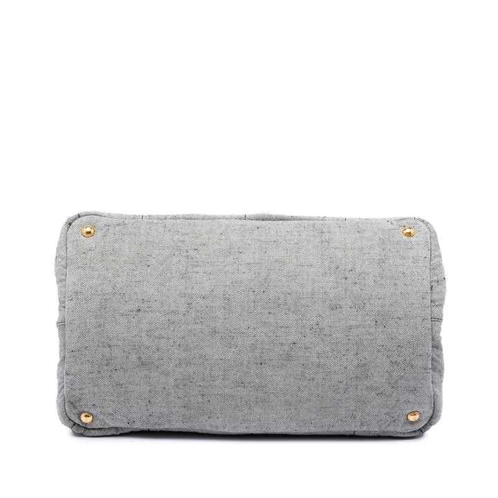 Prada Large Toile Canapa Logo Cabas