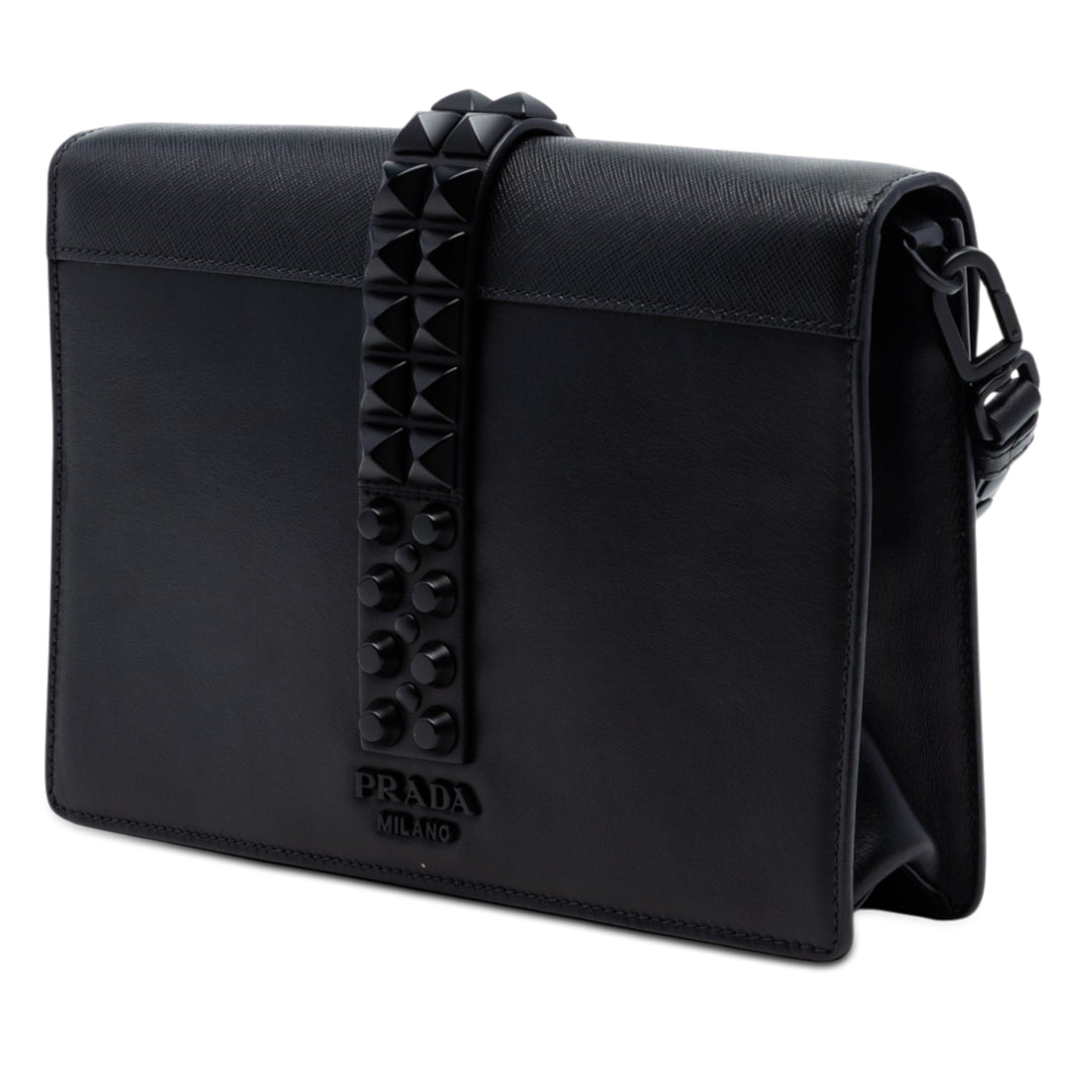 à finitions clouté City Veau Elektra Sac Saffiano Noir