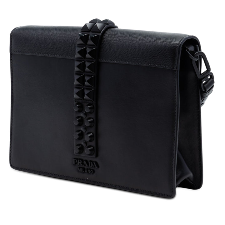 à finitions clouté City Veau Elektra Sac Saffiano Noir