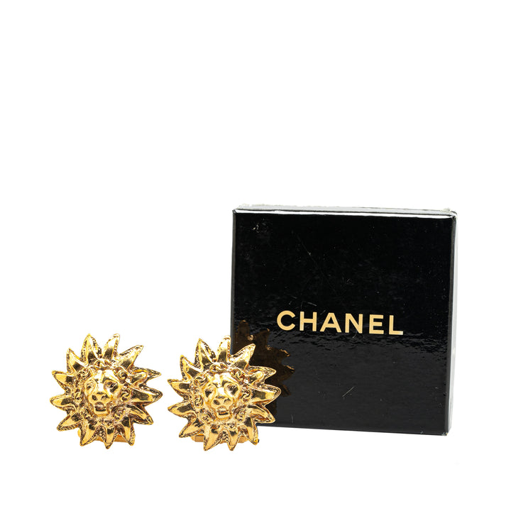 Gold Plated Lion Head Cufflinks Gold - Gaby Paris