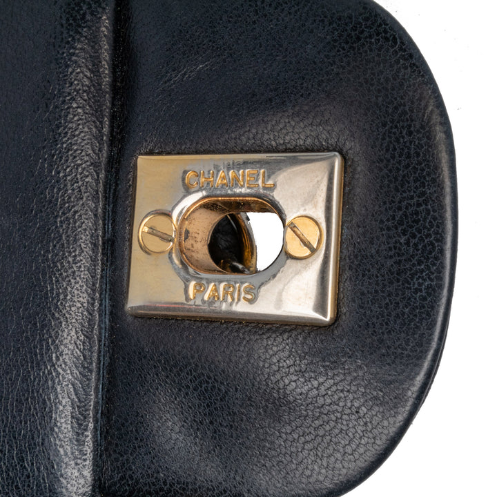 Small Classic Lambskin Double Flap Black - Gaby Paris