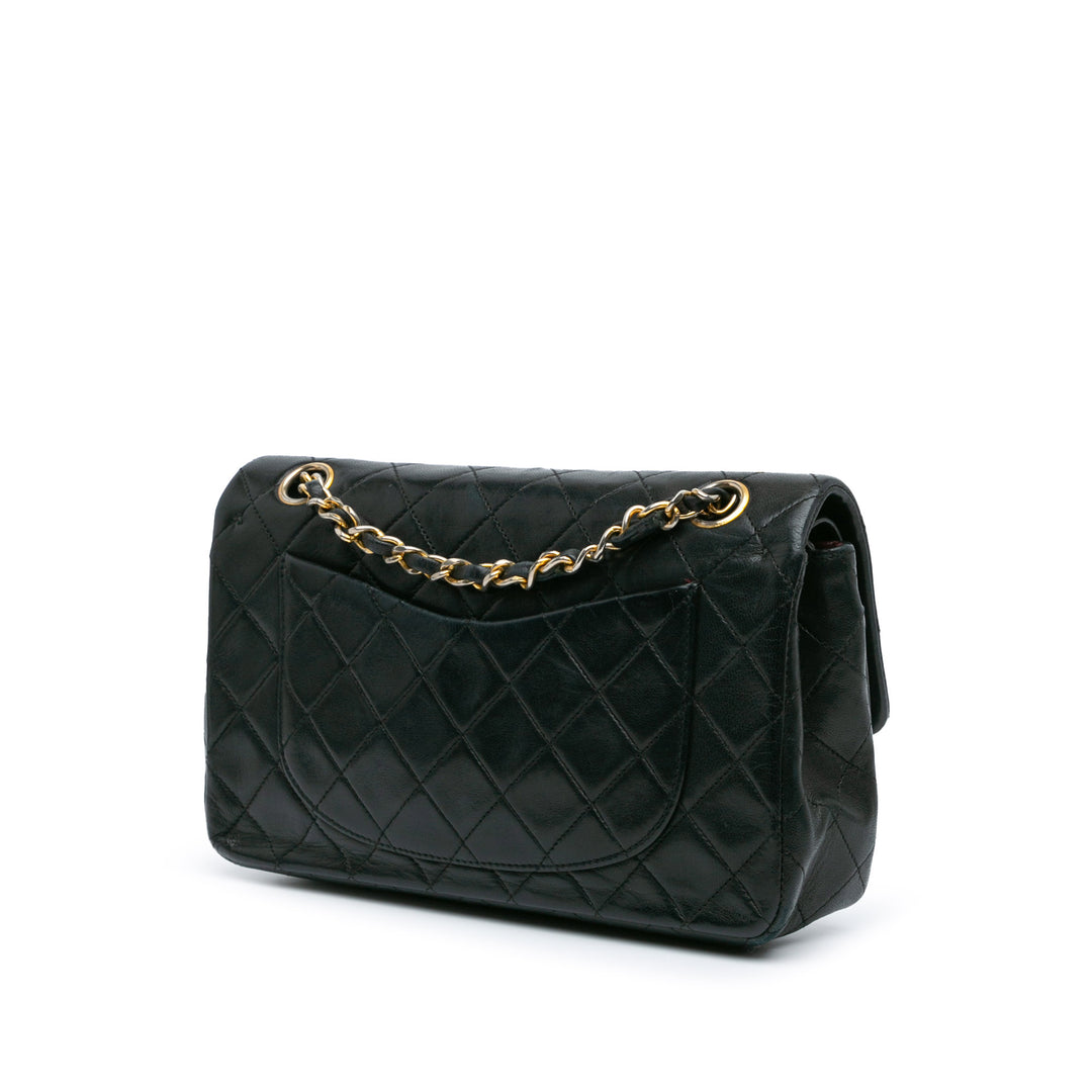 Small Classic Lambskin Double Flap Black - Gaby Paris