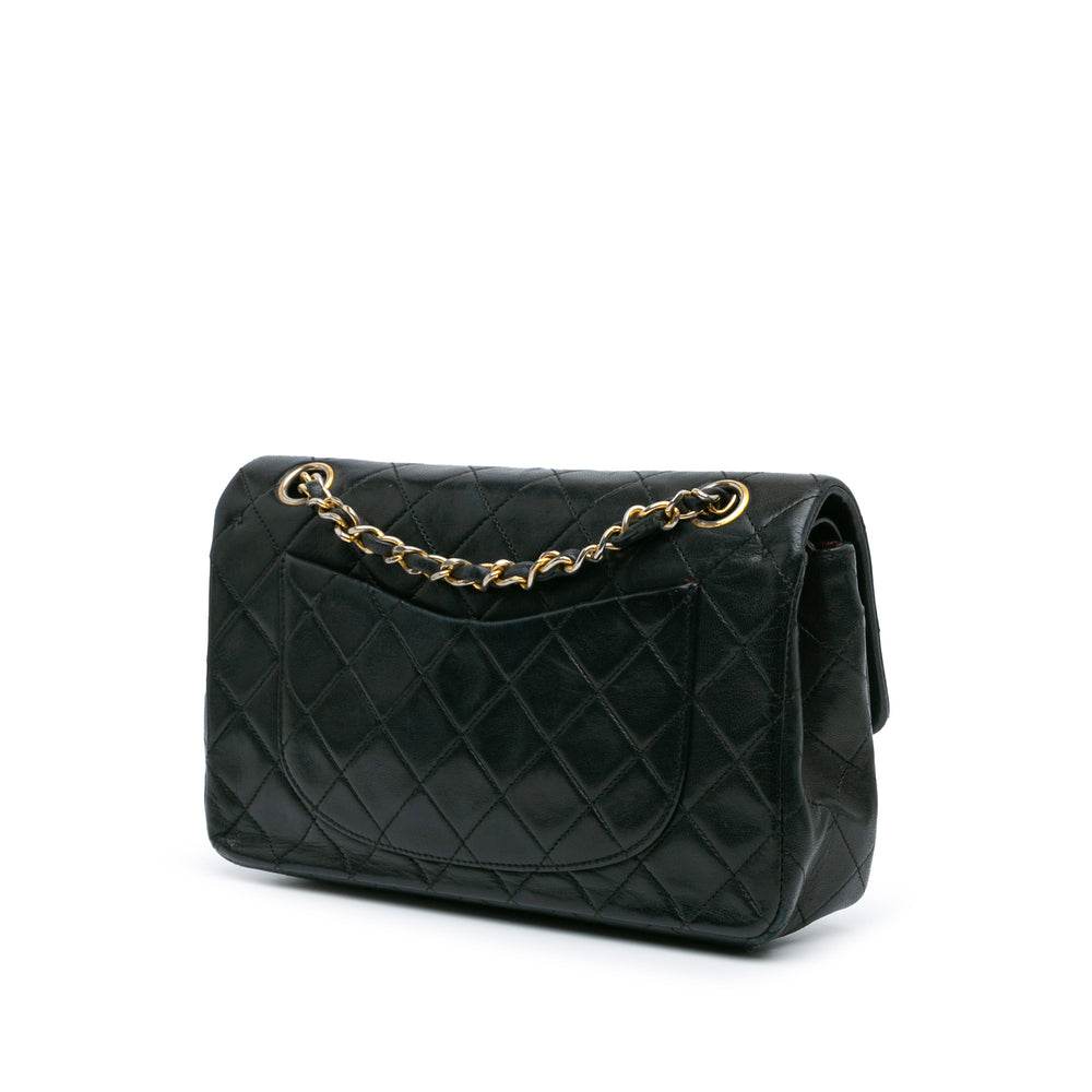 Small Classic Lambskin Double Flap Black - Gaby Paris