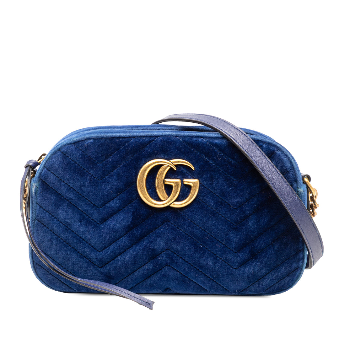 Gucci Small GG Marmont Matelasse Velours Sac porté croisé