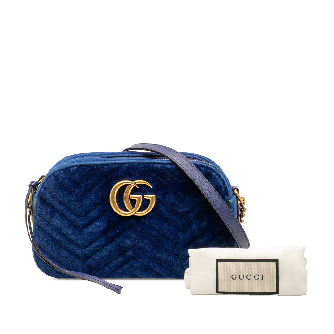 Gucci Small GG Marmont Matelasse Velours Sac porté croisé