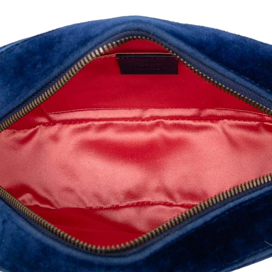 Gucci Small GG Marmont Matelasse Velours Sac porté croisé