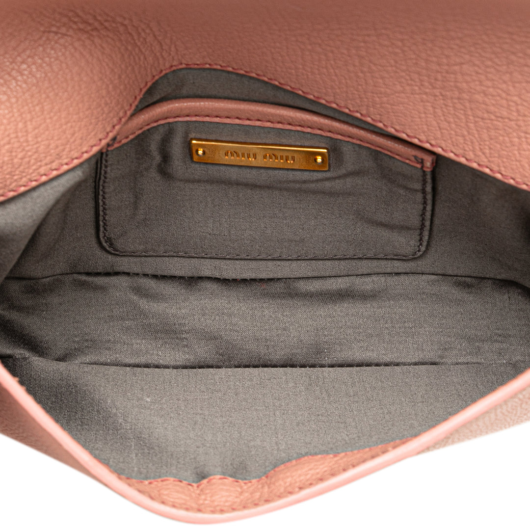 Goatskin Madras Crystal Studded Clutch Pink - Gaby Paris