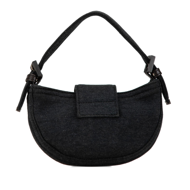 Mini Wool Croissant Handbag Gray - Gaby Paris