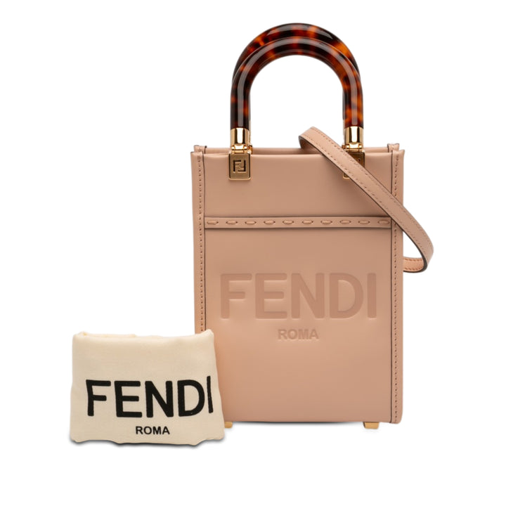 Fendi Mini Cuir Sunshine Shopper Cabas