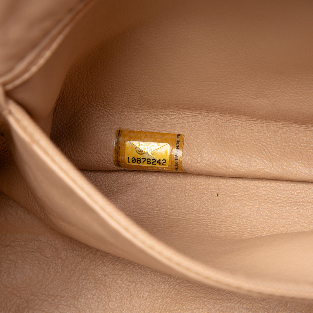 Chanel Métallisé Deerskin CC Luxe Ligne Bowler Sac Cuir