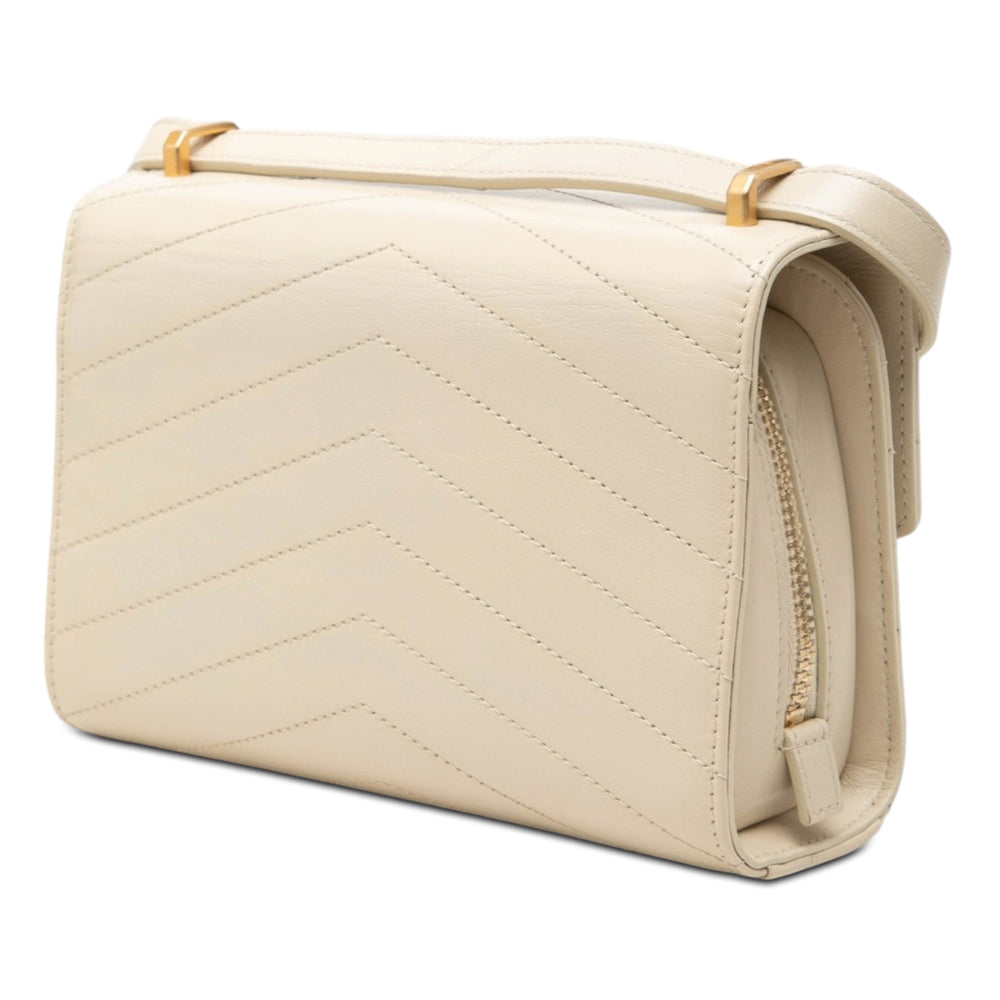 Chanel CC Chevron Medal à rabat Petit Cuir de veau Marron – vue 2 – GABY PARIS