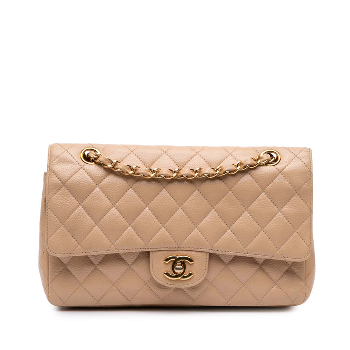 Medium Classic Caviar Double Flap Brown - Gaby Paris