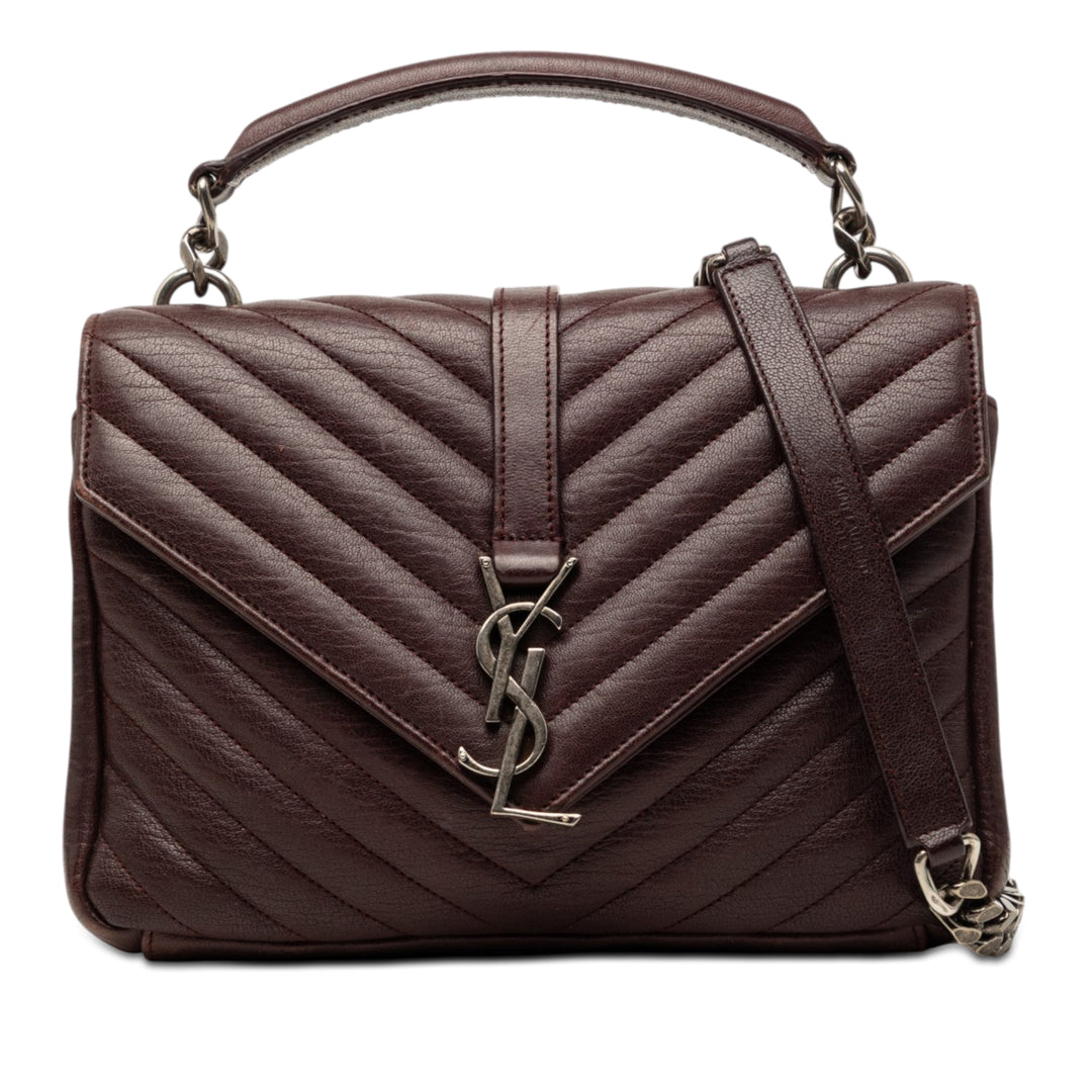 Saint Laurent Medium Matelassé Chevron Sheepskin College Sac