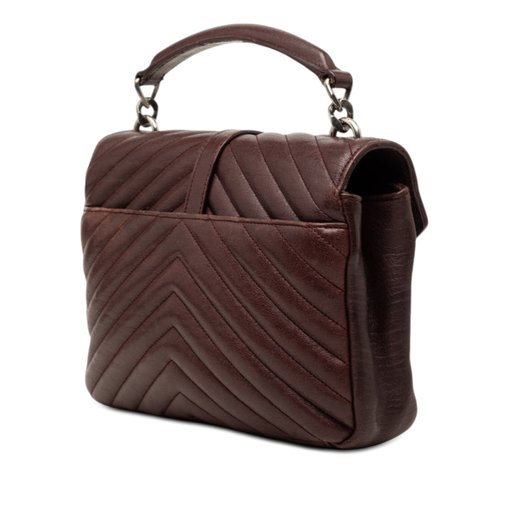 Saint Laurent Medium Matelassé Chevron Sheepskin College Sac