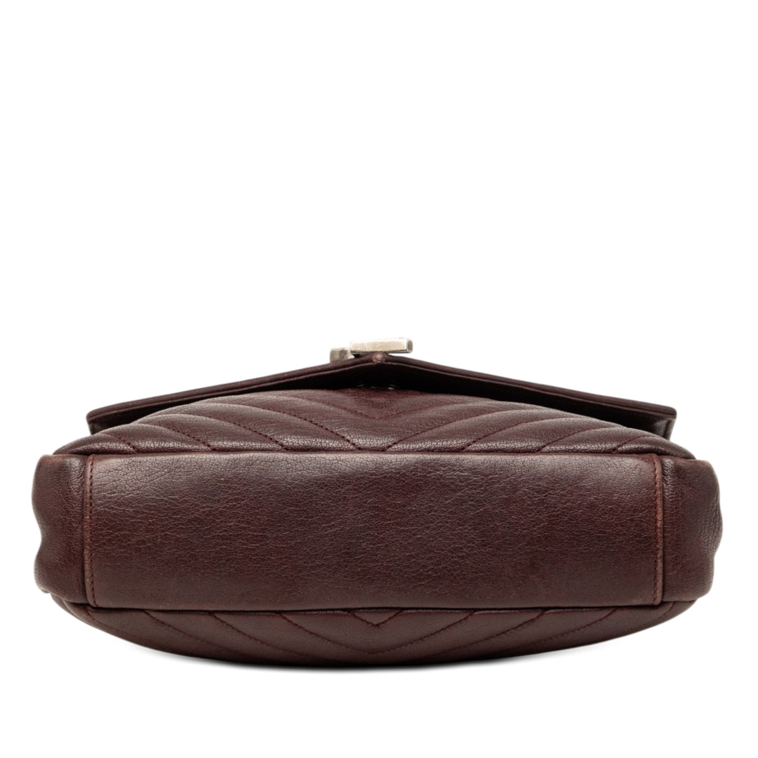 Saint Laurent Medium Matelassé Chevron Sheepskin College Sac