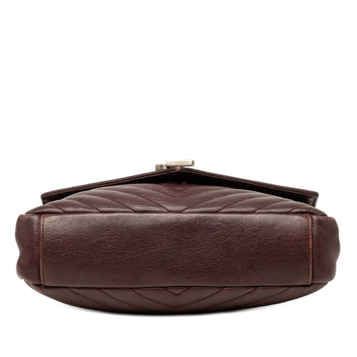 Saint Laurent Medium Matelassé Chevron Sheepskin College Sac