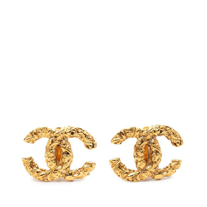 Chanel CC plaqué Lava À clip Boucles d'oreilles Métal