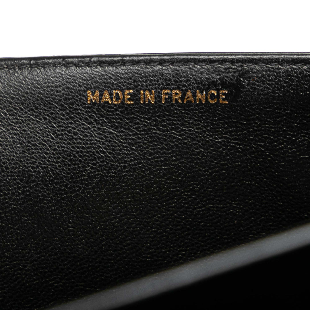 Medium Classic Patent Double Flap Black - Gaby Paris