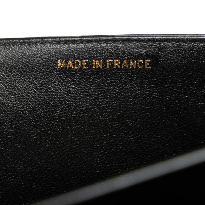 Medium Classic Patent Double Flap Black - Gaby Paris