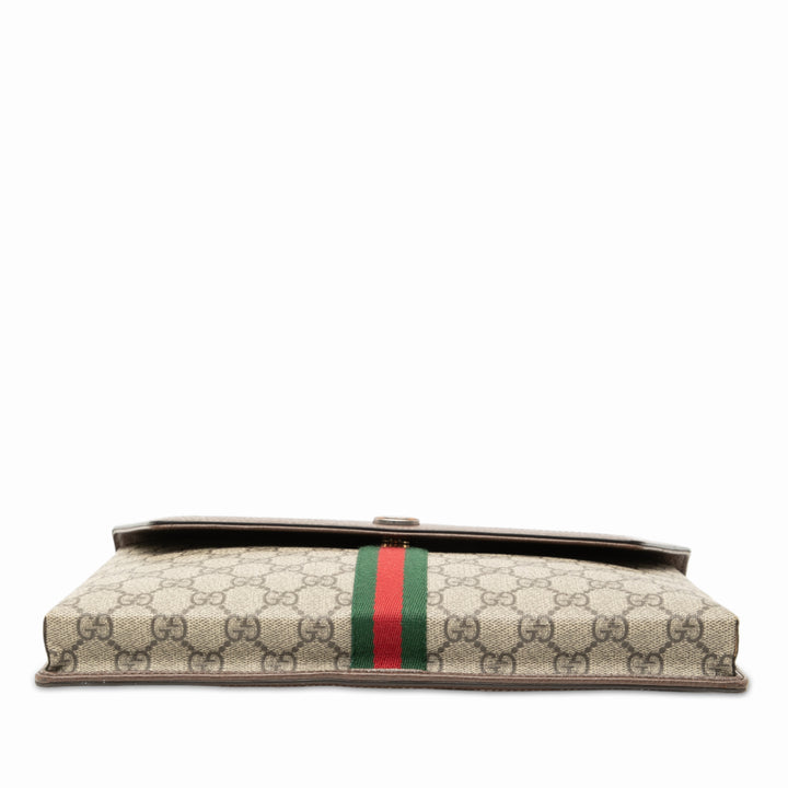 Gucci GG Supreme Web Ophidia à rabat Pochette
