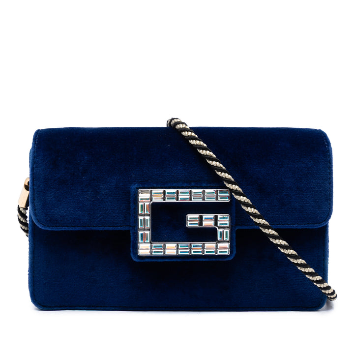 Gucci Cristal G Velours Broadway Sac porté croisé