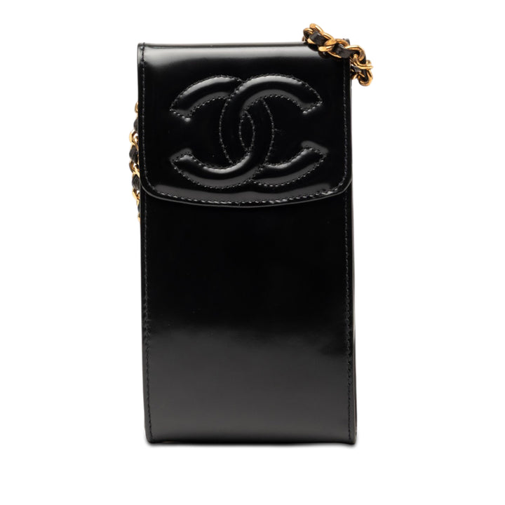 Chanel CC Cuir verni Phone Holder Sac porté croisé
