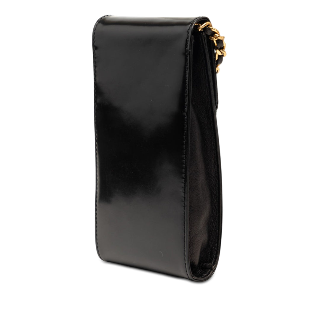 Chanel CC Cuir verni Phone Holder Sac porté croisé