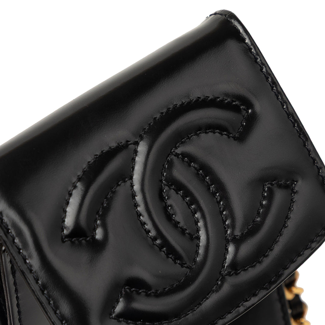Chanel CC Cuir verni Phone Holder Sac porté croisé